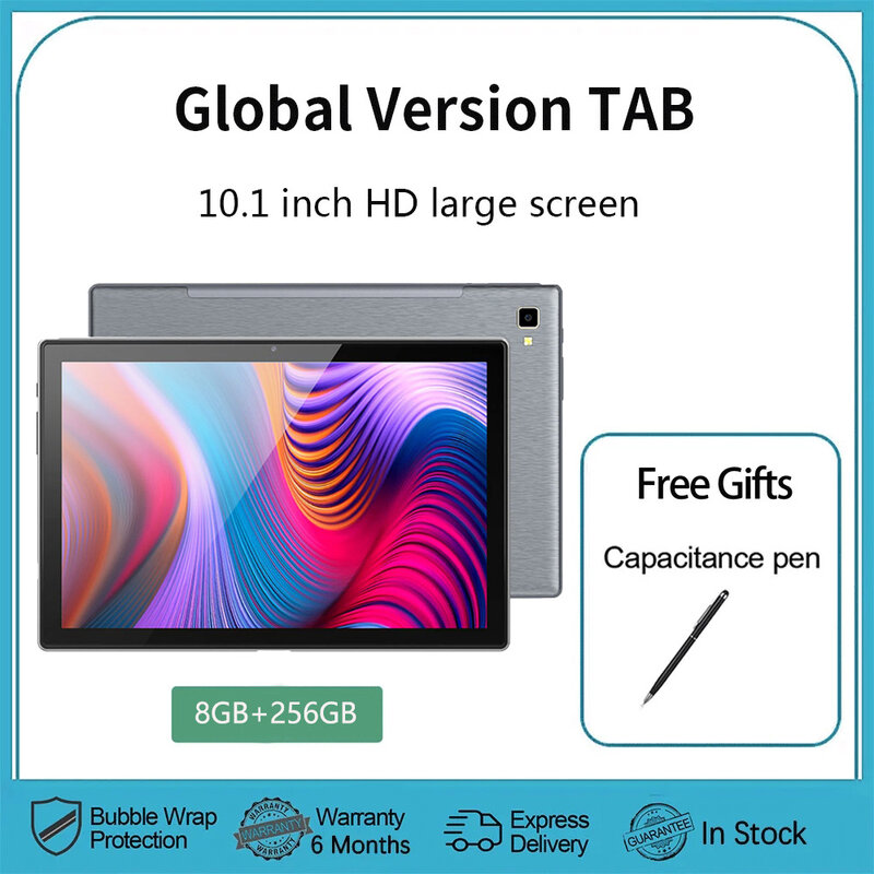 2024 Globale Versie 10.1 Inch Tablet Pc Octa Core 8Gb + 256Gb Rom Google Play Dual Sim Dual Wifi 4G Lte Netwerk Tablets Android 12