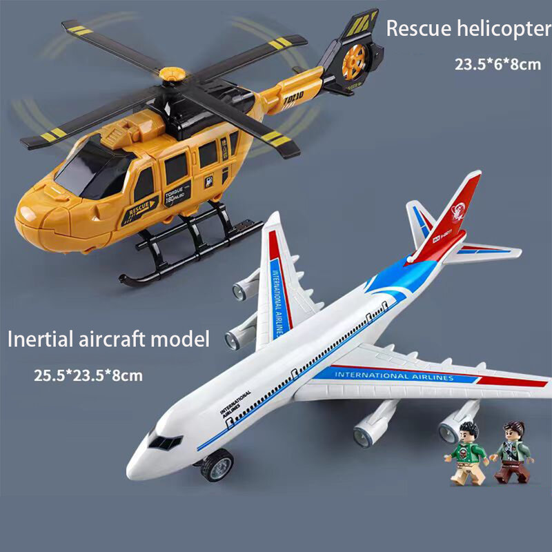 1:32 Diy Helicopter Blocks Buiding Model Rotating Propeller Fighter Simulating Rescue Aircraft Boy Birthday Gift
