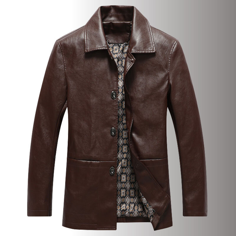 슬림 핏 얇은 트렌드 PU 가죽 재킷, 남성 드레스 수트, 아웃웨어 코트, 남성 블레이저, 비즈니스 인조 가죽 재킷, 플러스 사이즈 7XL, 가을