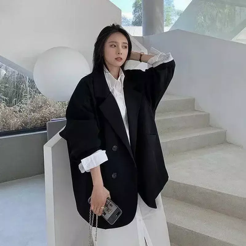 Cappotti Blazer grandi da donna primavera autunno moda versione coreana cappotto allentato abiti da lavoro per ufficio grazia giacca autunnale per le donne