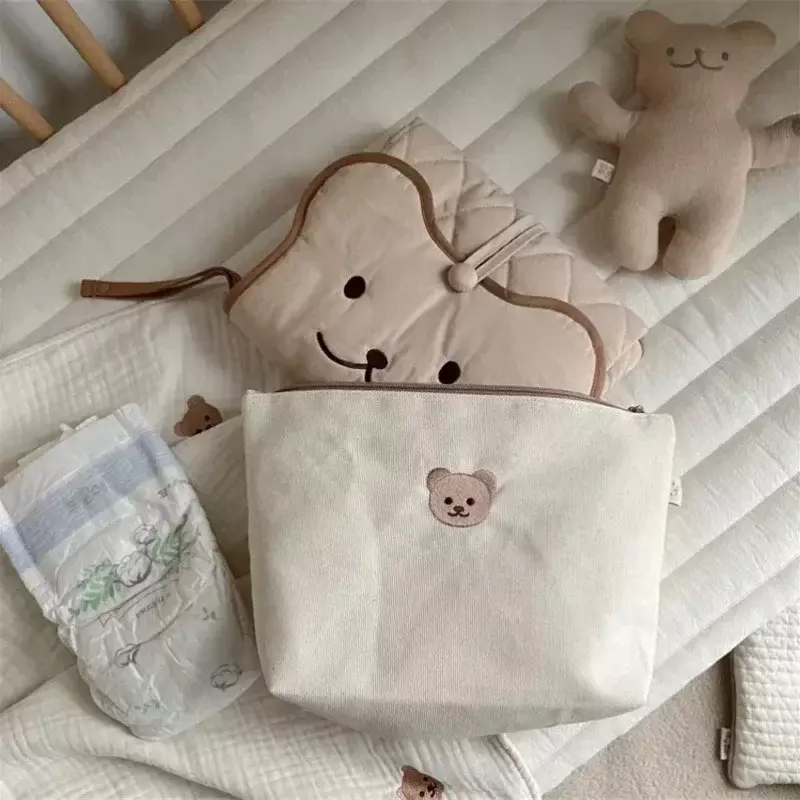 Сумка для подгузников в Корейском стиле, простой мультяшный медведь, кролик, милый многофункциональный мешок для хранения подгузников, для детей и женщин