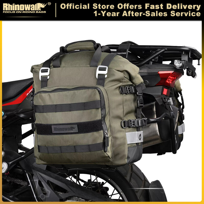 Rhinowalk Motorcycle SaddleBag 20L-30L Universal Side Bag With Removable 100% Waterproof Inner Bag Travel Motorbike Luggage