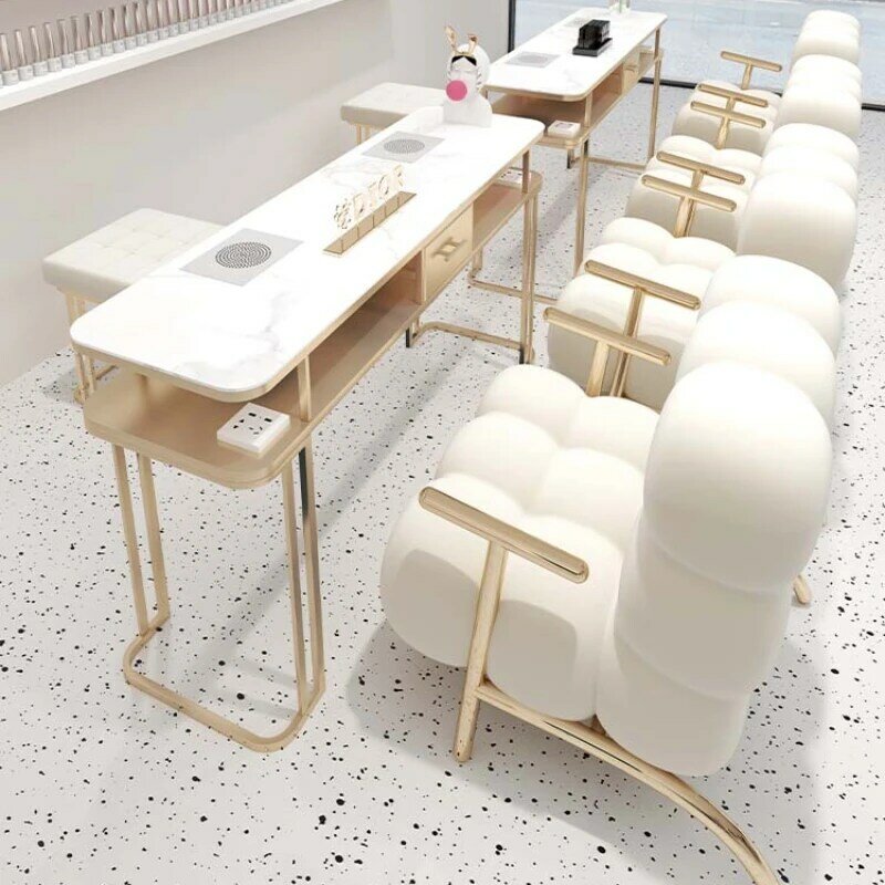 Luxury Professionals Nail Desk Gold Design Modern Organizer Nail Table Manicure Nordic Scrivania Per Unghie Manicure Furniture