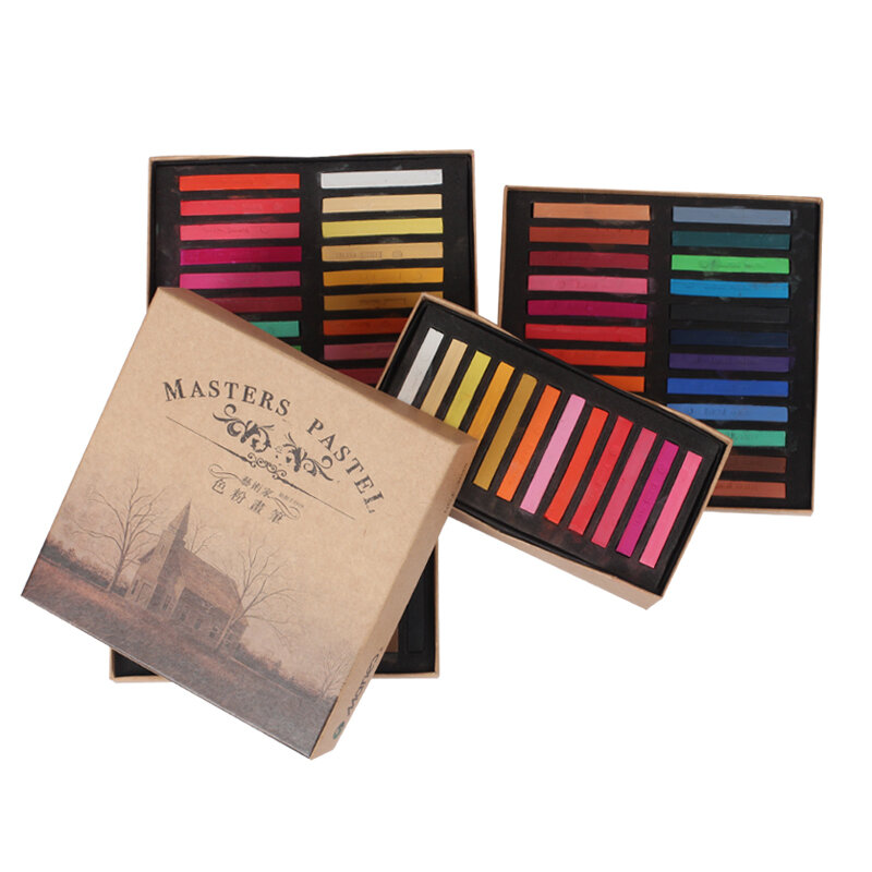 Marie's Painting-Conjunto de lápices de colores Pastel para estudiantes, Set de 12/24/36/48 colores, Set de dibujo artístico, pincel de tiza, papelería