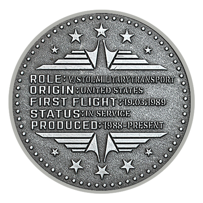 US Boeing Bell-moneda de desafío de V-22 Osprey Vintage, artesanía de Metal plateado, avión de combate, colección de monedas militares, regalos de vacaciones