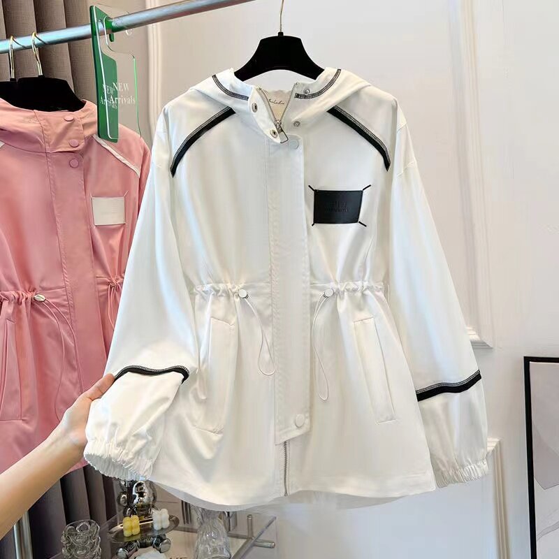 Женская ветровка, куртка на весну и осень, новинка 2024, модная свободная приталенная женская блузка с длинным рукавом