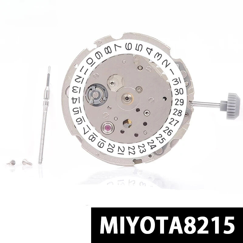 Miyota 8215 gerakan jam tangan, aksesori jam tangan pengganti suku cadang alat perbaikan jendela tanggal 21 permata mekanis otomatis