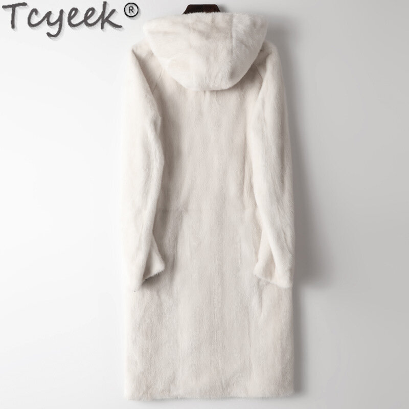 Tcyeek-Chaqueta de piel auténtica de gama alta para hombre, abrigo de piel de visón Natural de longitud media, abrigos de piel de visón entero, ropa de doble cara para invierno