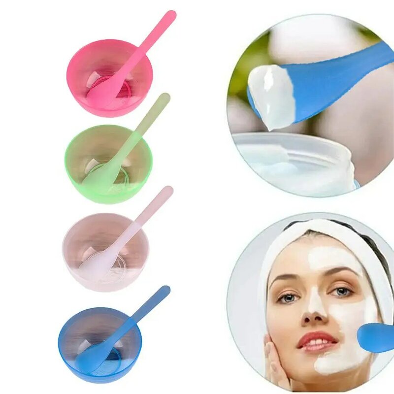 Máscara Facial Mixing Bowl Set, cabeça macia com raspador, integrado de dupla utilização escova de filme de lama, filme DIY ajustando beleza ferramenta