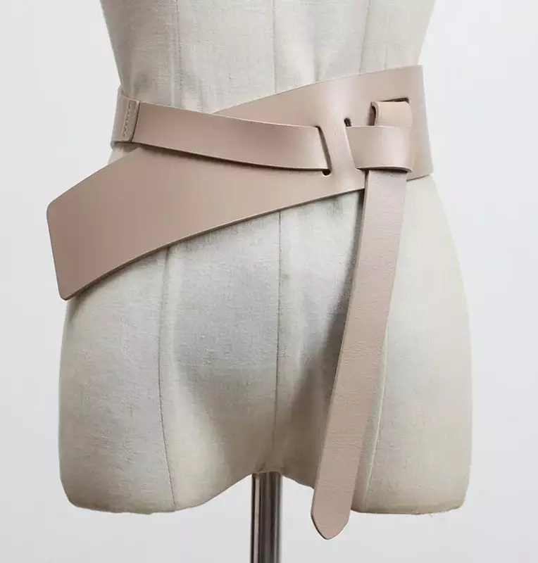 Women's Runway Fashion Genuine Leather Cummerbunds Female Dress Corsets Waistband Belts Decoration Wide  Belts for Women