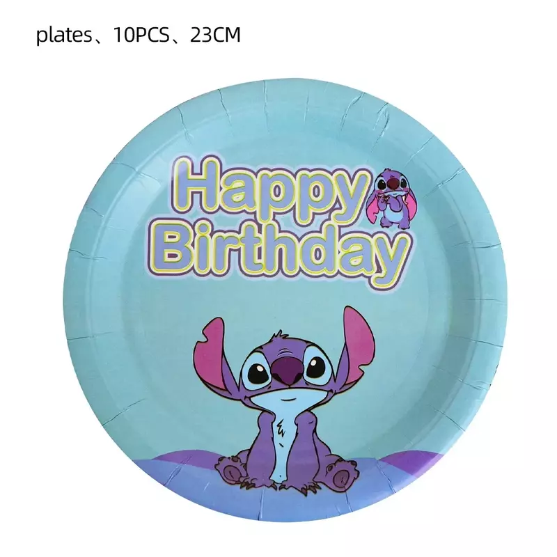 Blue Lilo Stitch of Disposable Decorations Sets of Napkins Plates For Birthday Baby Shower Farewell Dinning Wedding Home Events