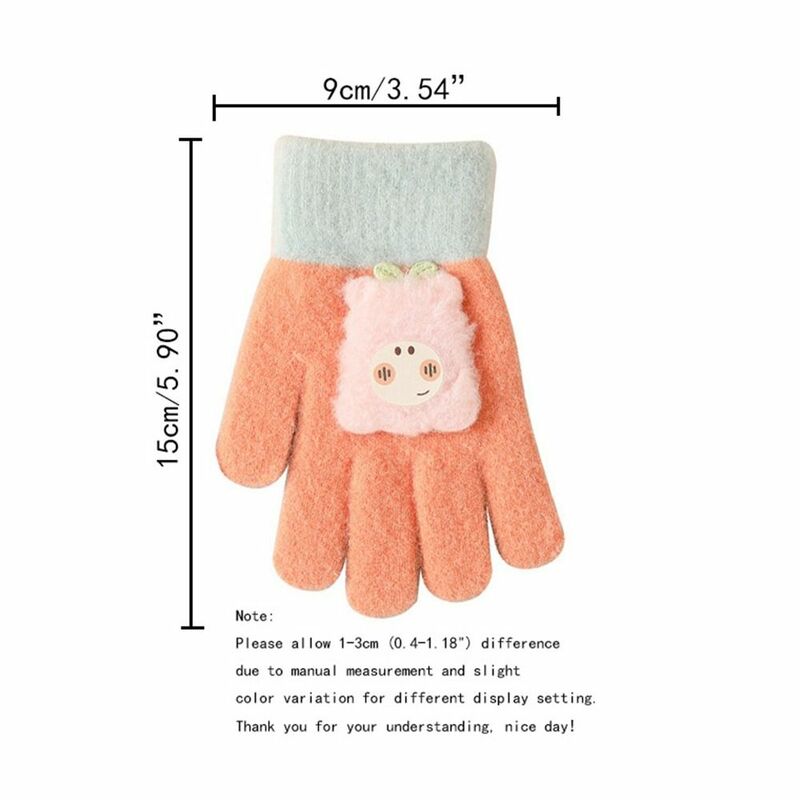 Guanti in peluche con dita intere moda inverno caldo addensare guanti caldi guanti elastici invernali lavorati a maglia bambino bambini