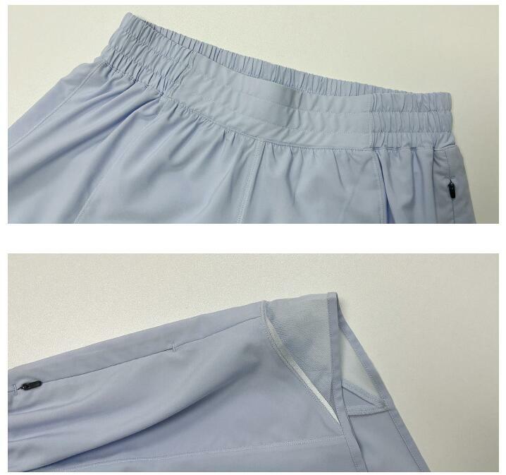 Pantalones cortos deportivos para mujer, Shorts para correr, pantalones falsos de dos piezas, 4"