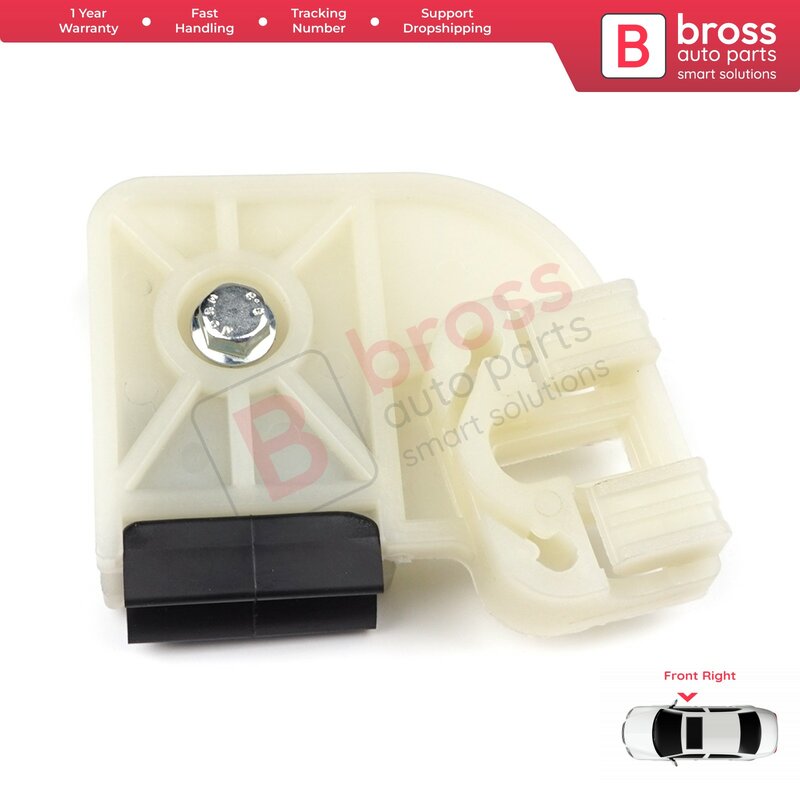 Bross Auto Parts BWR178 Electrical Power Window Regulator Clip, front Right R1 Door for VW Polo 2004-2009 Made in Turkey