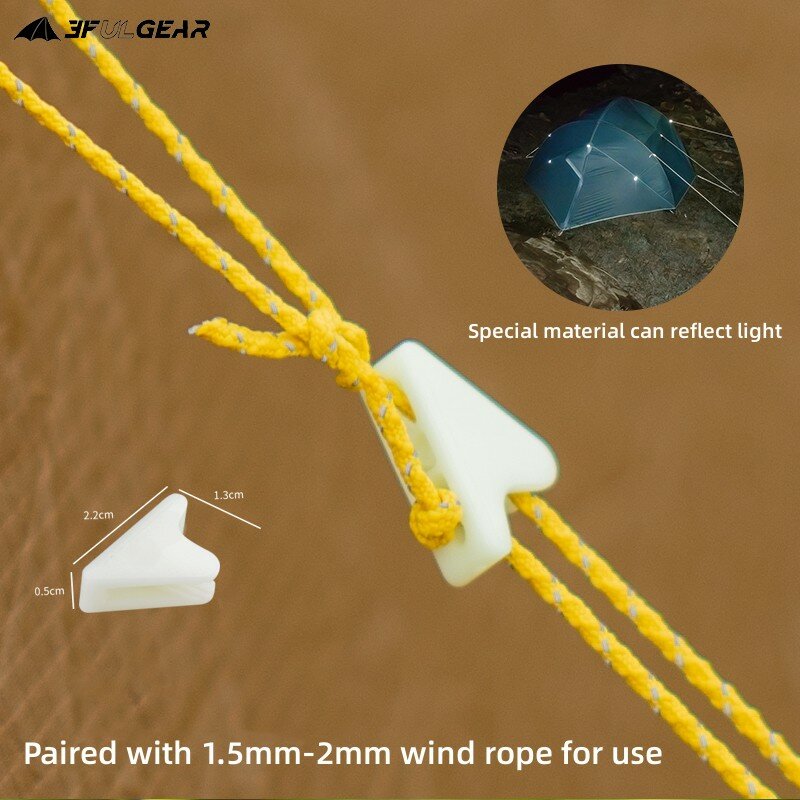 3F UL GEAR Outdoor 1.5MM 20 Meters Dyneema Reflective Rope Camping Tent UHMWPE Wind Rope