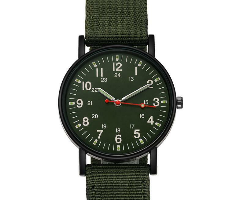 Nieuwe Canvas Riem Digitaal Heren Sport Glow-In-The-Dark Sergeant Quartz Horloge Groothandel