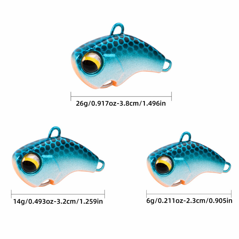 1Pcs Rotating Metal VIB vibration Bait Spinner Spoon Fishing Lures 6g/14g/26g Jigs Trout Wobbler Fishing Hard Baits Tackle Pesca