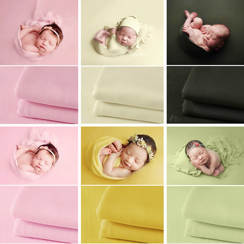 Fotografia estiramento envoltório para o bebê recém-nascido, monocromático, macio Swaddle Blanket, Studio Photo Shoot, acessórios de fundo, adereços, 0-1 mês
