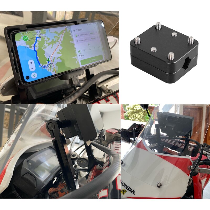 Braket Tegakan Penyangga Navigasi GPS Ponsel Sepeda Motor untuk BMW R1200GS R1250GS LC Adv F900R CRF1000L 2012-2017 Merah Hitam 12Mm 16Mm