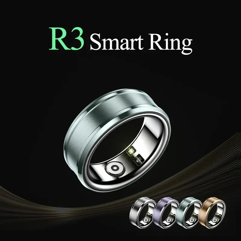 Smart Ring Titanium Steel Shell Health Monitoring Ring Smart Men Women Body Temperature Fashion Ring Waterproof Multi-sport Mode