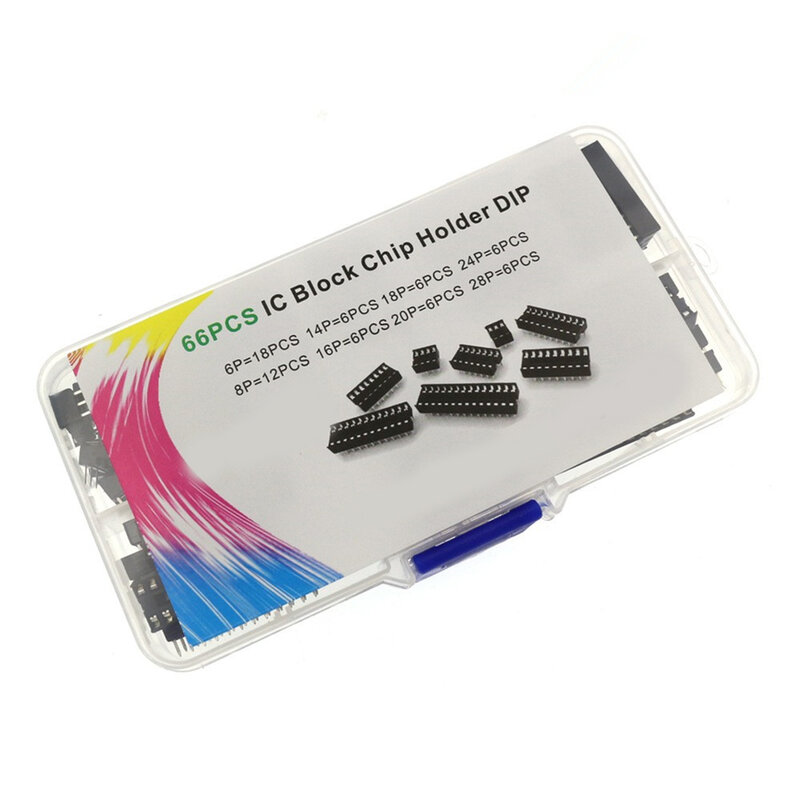 66pcs IC Chip Holder Set 6P To 28P Ranging Chip Holdersfor Locate The Desired IC Chip And Ensure Accurate Connections
