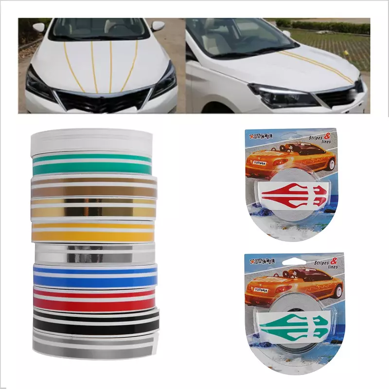 1 Roll Multicolor Striping Pin Stripe Steamline Double Line Tape Car Body Decal Vinyl Sticker Car Decoration Styling Tools