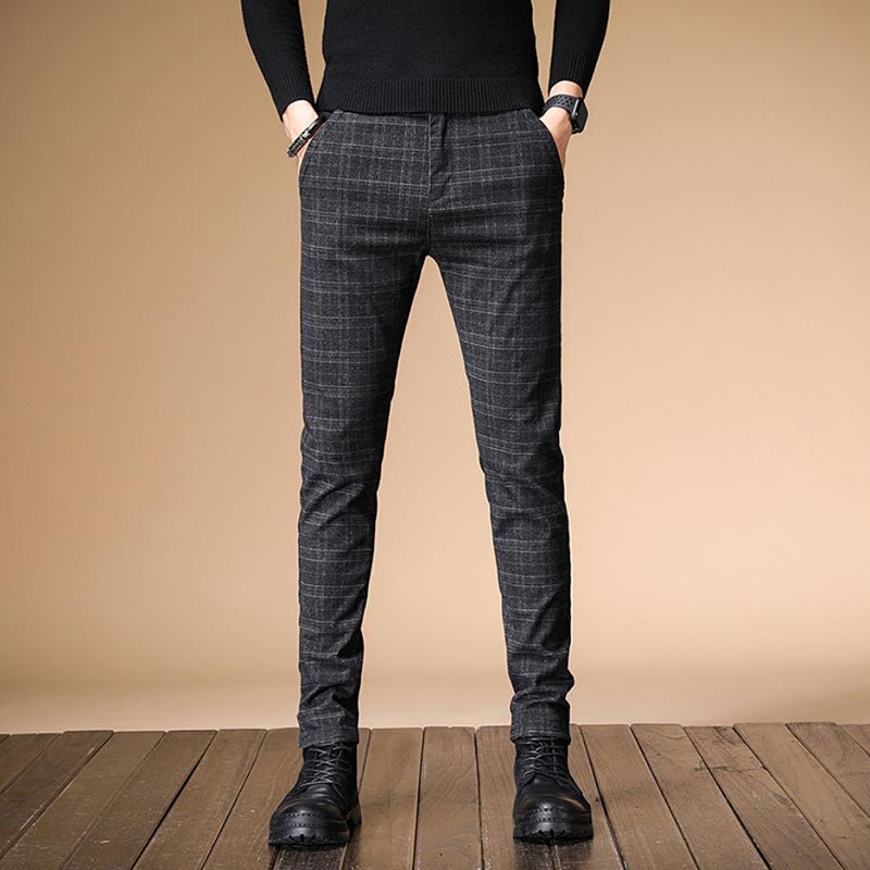 Calça grossa masculina de linho e algodão, calça reta casual de negócios de alto nível, plus size 38, outono 2023