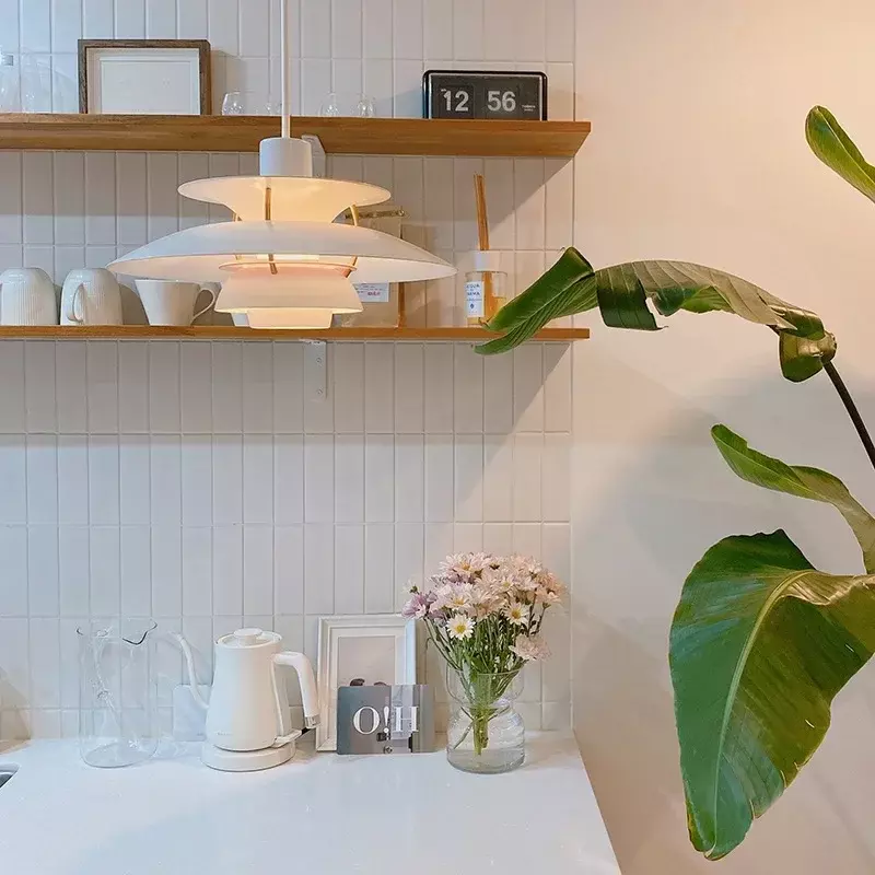 Nordic wielokolorowy wisiorek światło do jadalni stół do pokoju duński aluminiowy żyrandol podsufitowy zawieszenie lampy oprawa do sypialni