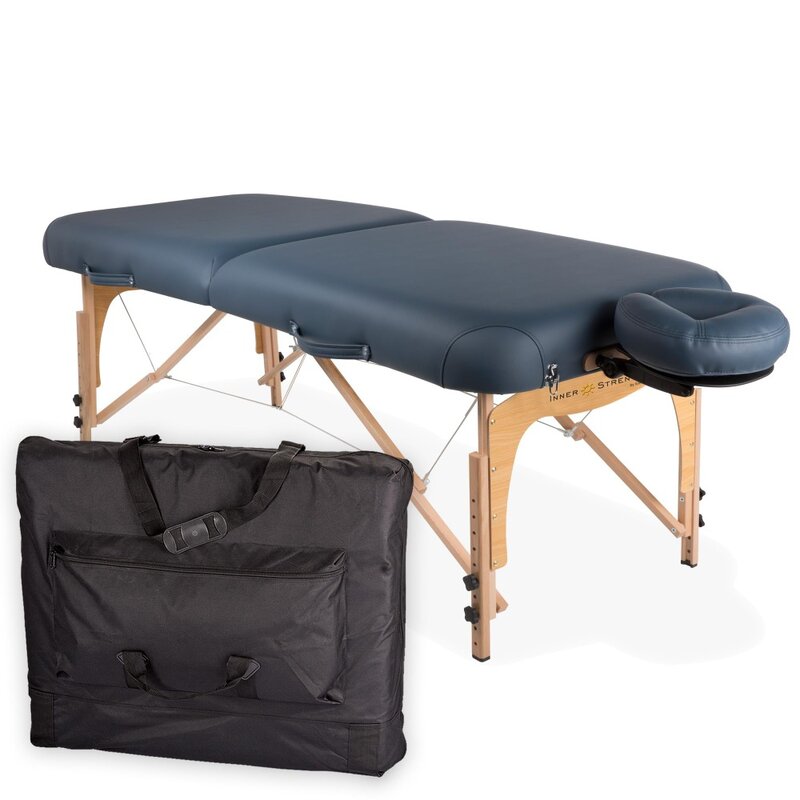 Mesa de massagem portátil Reiki completa, inclui Deluxe berço ajustável, estojo de transporte, novo pacote, 2022