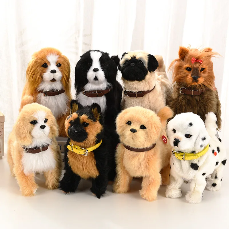 Elétrica Pet Dog Controle de Voz Andando, Assentando, Música, Toque, Robô, Animal, Pelúcia, Brinquedo Infantil, Presente, Novo