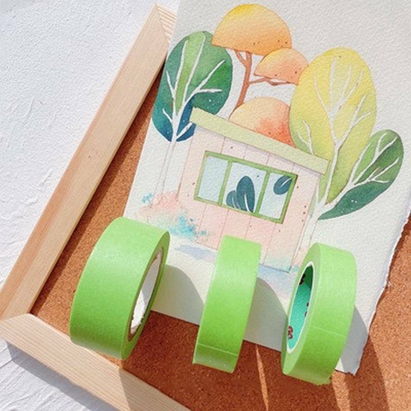 Green 15Yards Watercolor Masking Tape Adhesive Painting Paper Art Tools For Gouache Painting Drawing Art Supplies