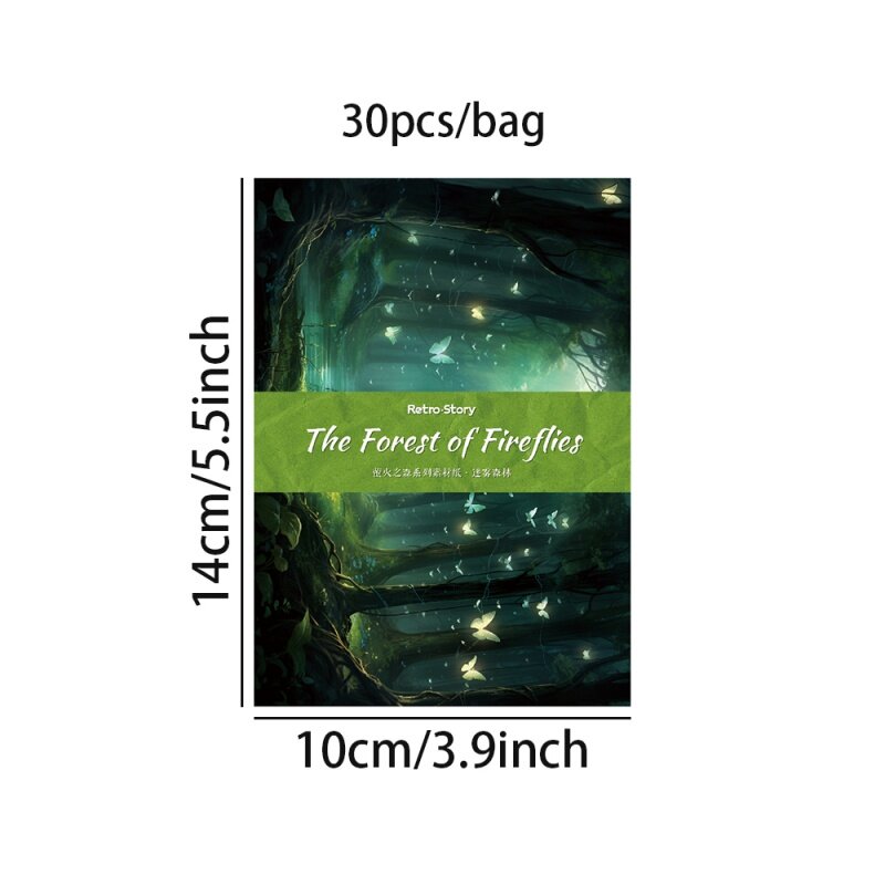Mr.Paper-4 estilos, 30 unids/lote por paquete, papel Retro de Material forestal, álbum de recortes decorativo, papel Base, serie Firefly Forest
