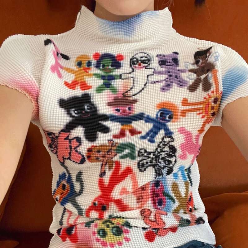 Deeptown-camiseta gráfica feminina de Harajuku, camiseta de manga curta, streetwear feminino, top bonito, desenhos animados, engraçado, coreano, kawaii, y2k, verão