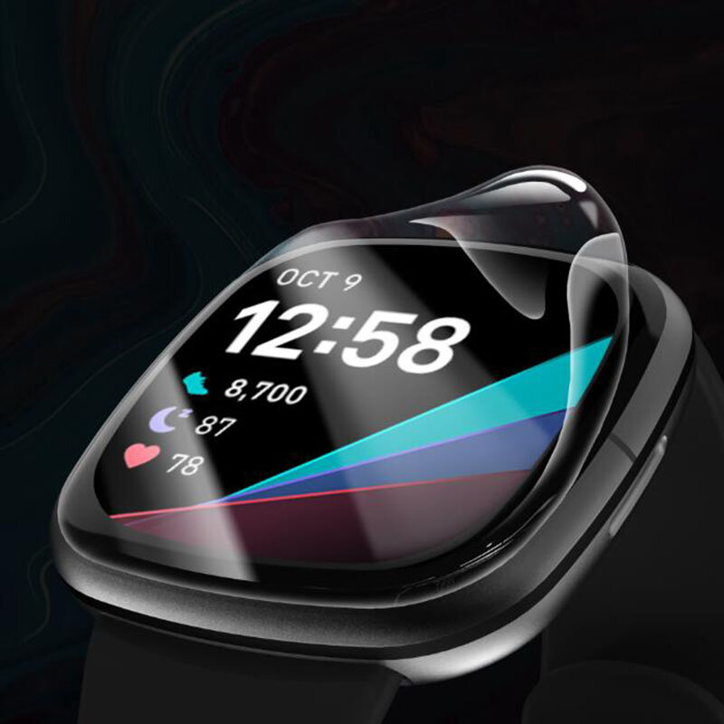 5 sztuk miękka TPU przezroczysta folia ochronna dla Fitbit Versa 4/3/sensie 2 inteligentny zegarek Versa4 Versa3 Sense2 ochraniacz ekranu w całości pokrywa
