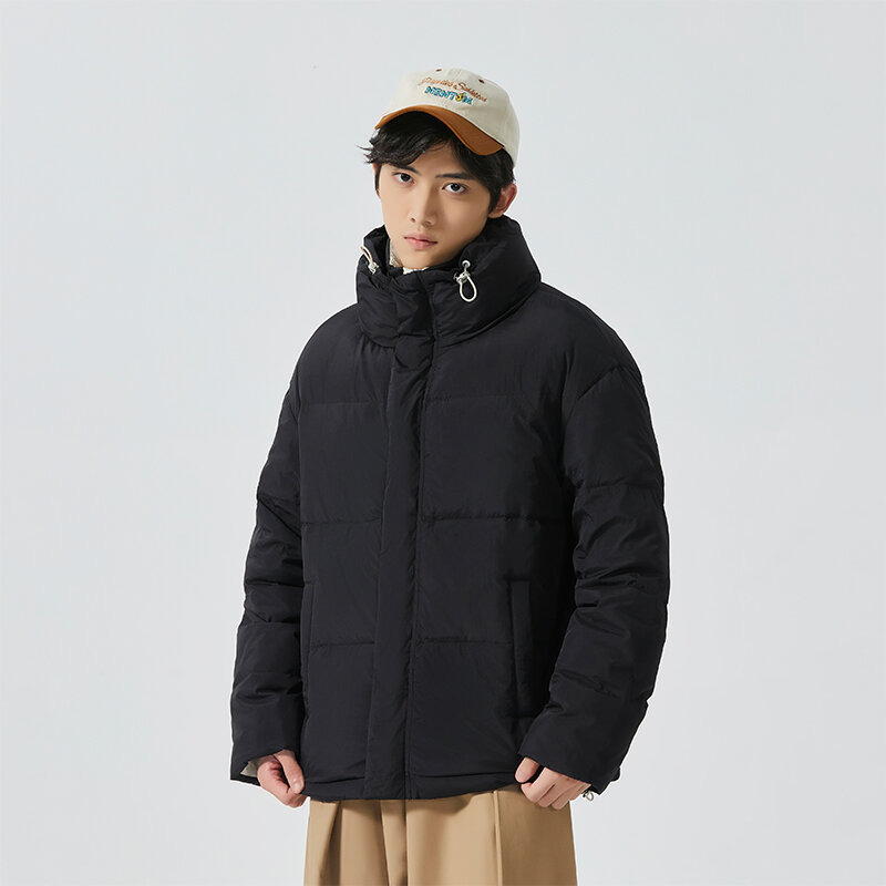 New national standard 90 white duck down simple casual collar coat solid color thickened down jacket