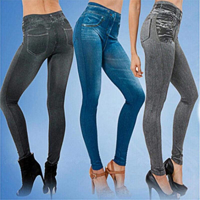 กางเกงยีนส์เอวสูงของผู้หญิงกางเกงรัดรูปผ้ายืดกางเกงรัดรูปเป็นมิตรต่อผิว