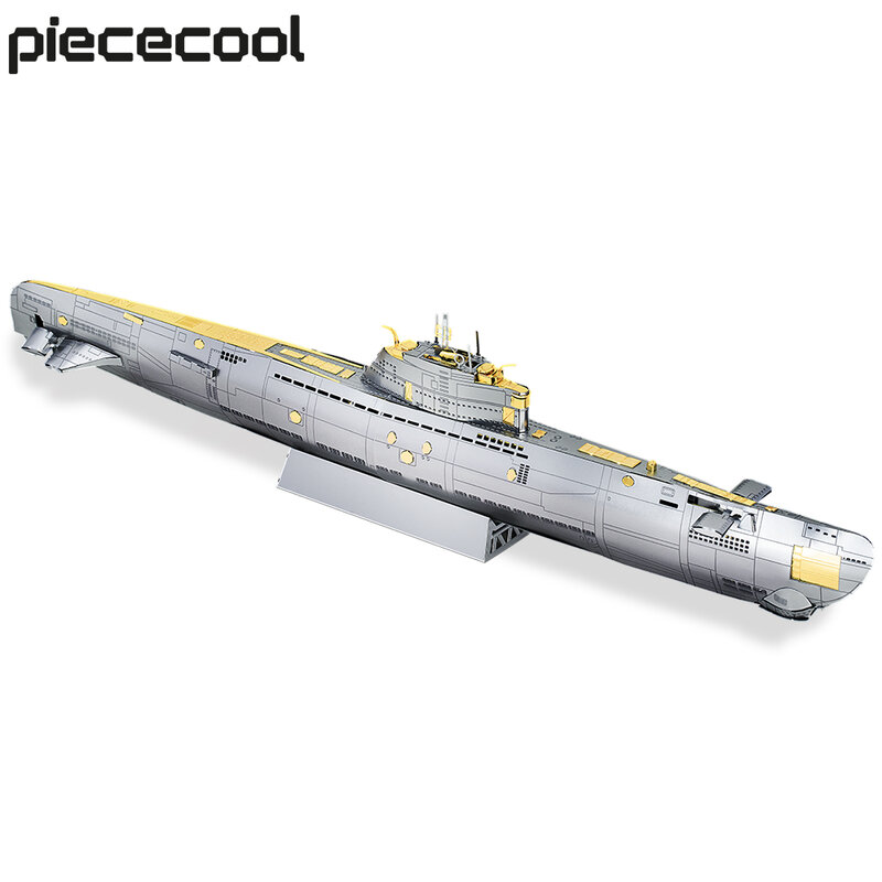 Piececool 3d metal puzzles diy submarino modelo de construção kits para adolescentes melhores presentes cérebro teaser