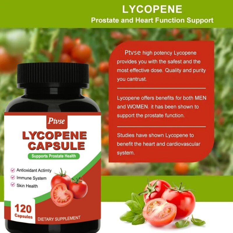 Cápsulas de licofeno, extracto de tomate, inmunidad a los espermas, cura la próstata, salud del corazón y sistema Cardiovascular, salud antioxidante