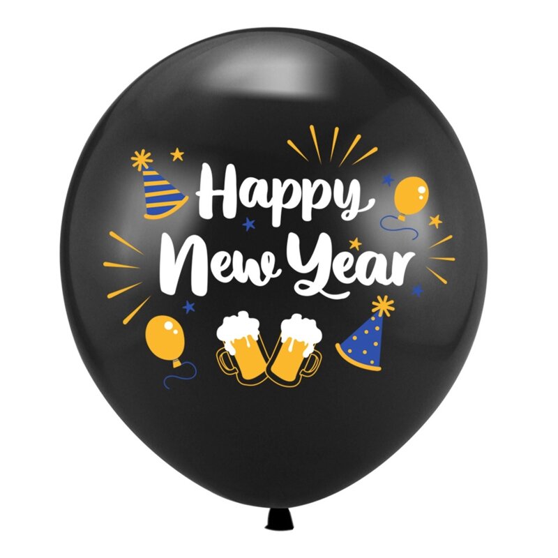 E15E 12 pulgadas 2021 Feliz Año Nuevo Globos Confeti Látex Decoración Fiesta Navideña
