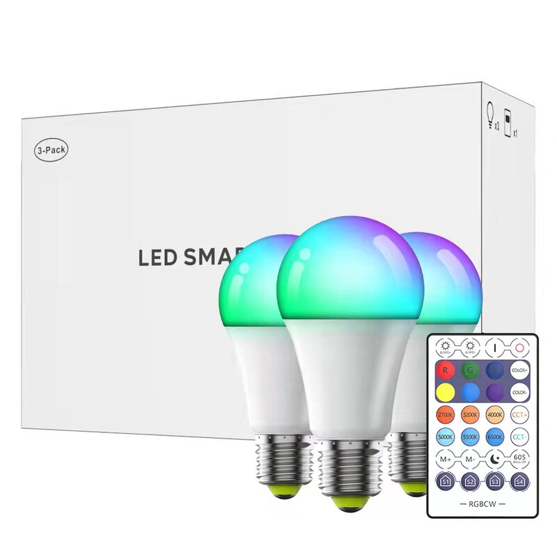 다양한 세트 유형 RGBW LED 스마트 홈 조명, 다채로운 그래피티 에너지 절약 전구, 아마존 핫딜, 9W, 10W