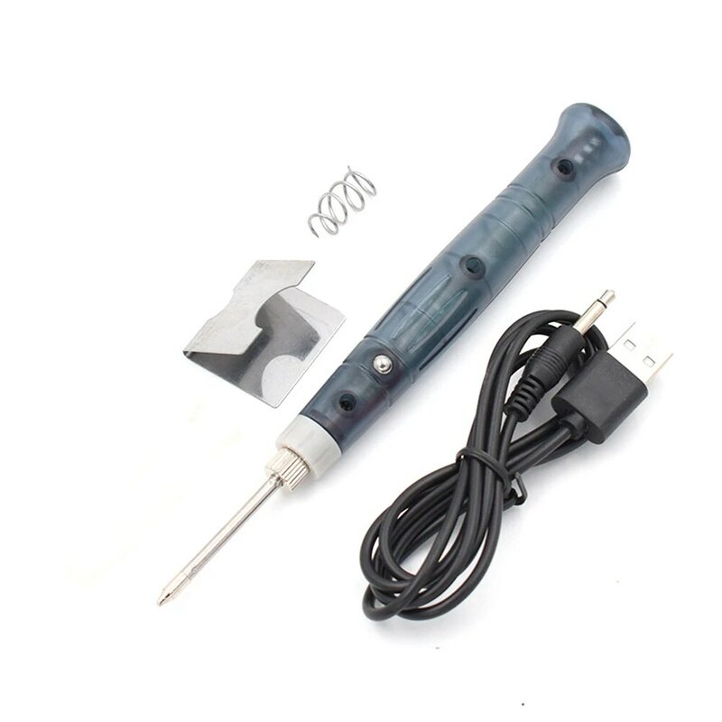 Solder Mini portabel besi listrik, USB solder suhu 450 °C 25s Kit solder tidur otomatis dengan kawat timah