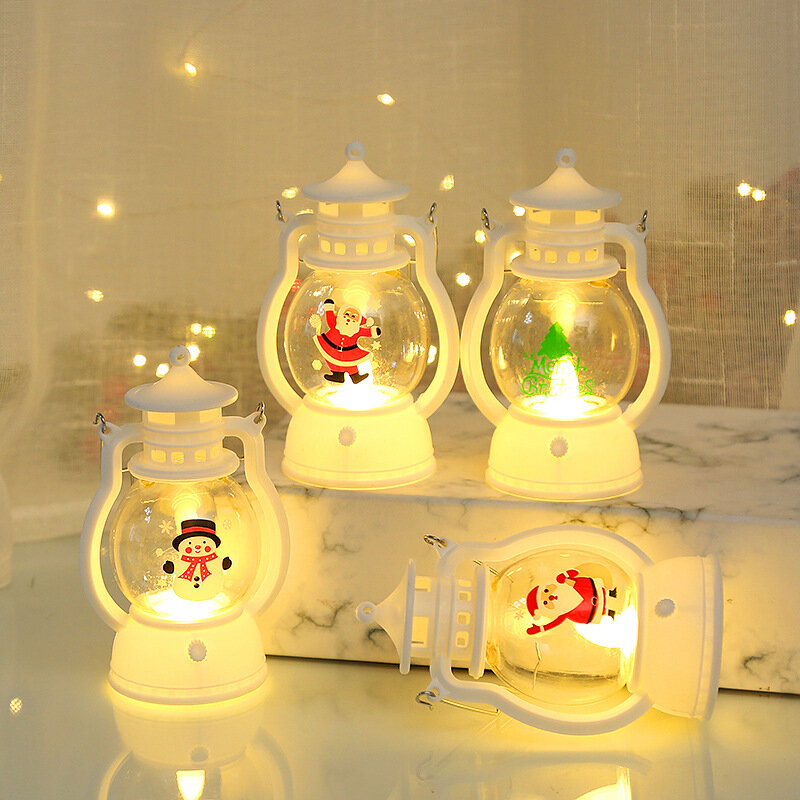 Natal led luzes da noite portátil elk boneco de neve pendurado lanterna lâmpada crianças presente ornamentos luz natal ano novo decorações