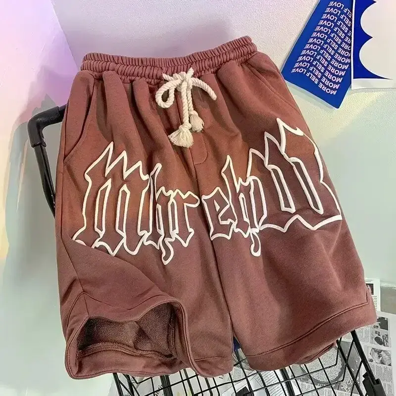 Summer Europe And America 2024 New Men's And Women's Shorts Street Retro Basketball Casual Loose High Street Brand Sweatpants