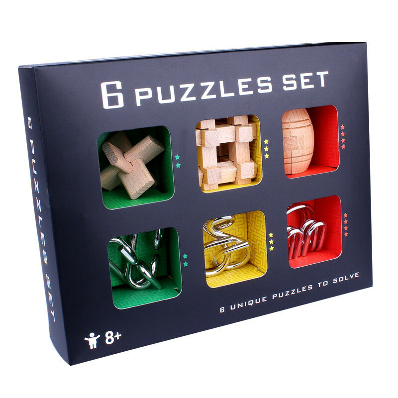 Mainan Jigsaw Puzzle 3D Lu Ban Kong Ming Lock permainan sosial dewasa pengasah otak meningkatkan memori mainan edukasi anak-anak