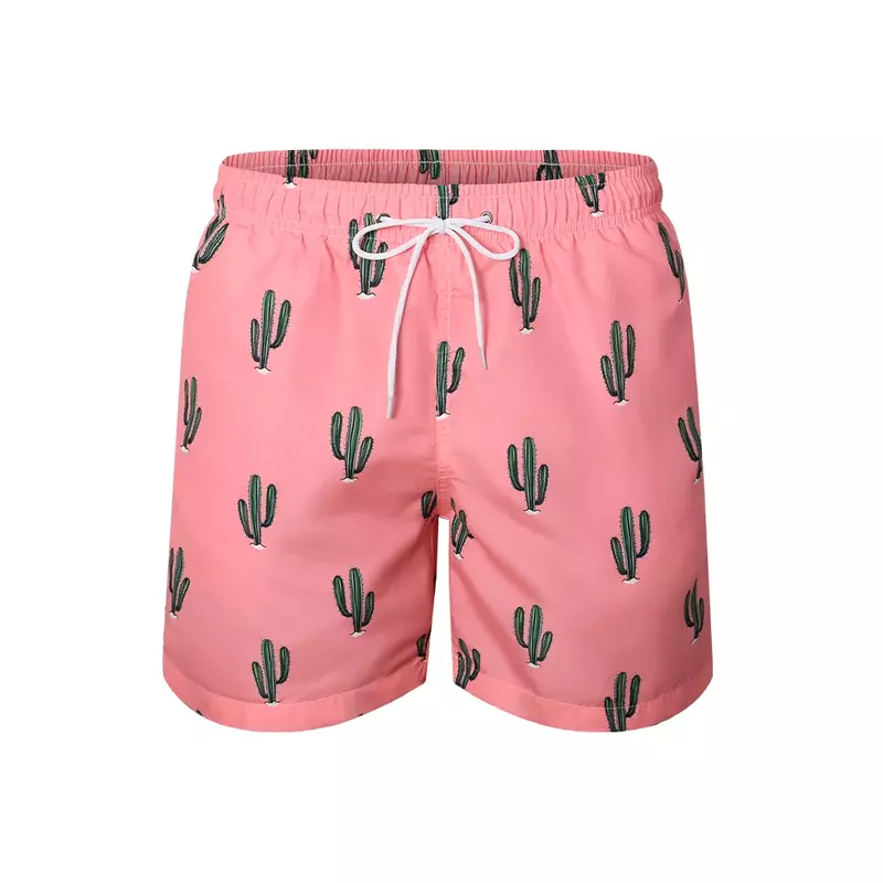 Pola kaktus cetak 2024 Hawaii pakaian renang pria musim panas Fashion nyaman celana pendek Ee pria