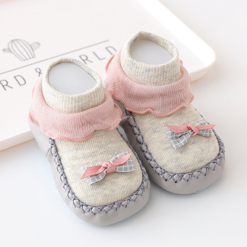 Floor Socks Spring Autumn Baby Shoes Soft Soles Non-slip Children Walking Shoes Lace Princess Girls Early  Summer Toddler Shoes