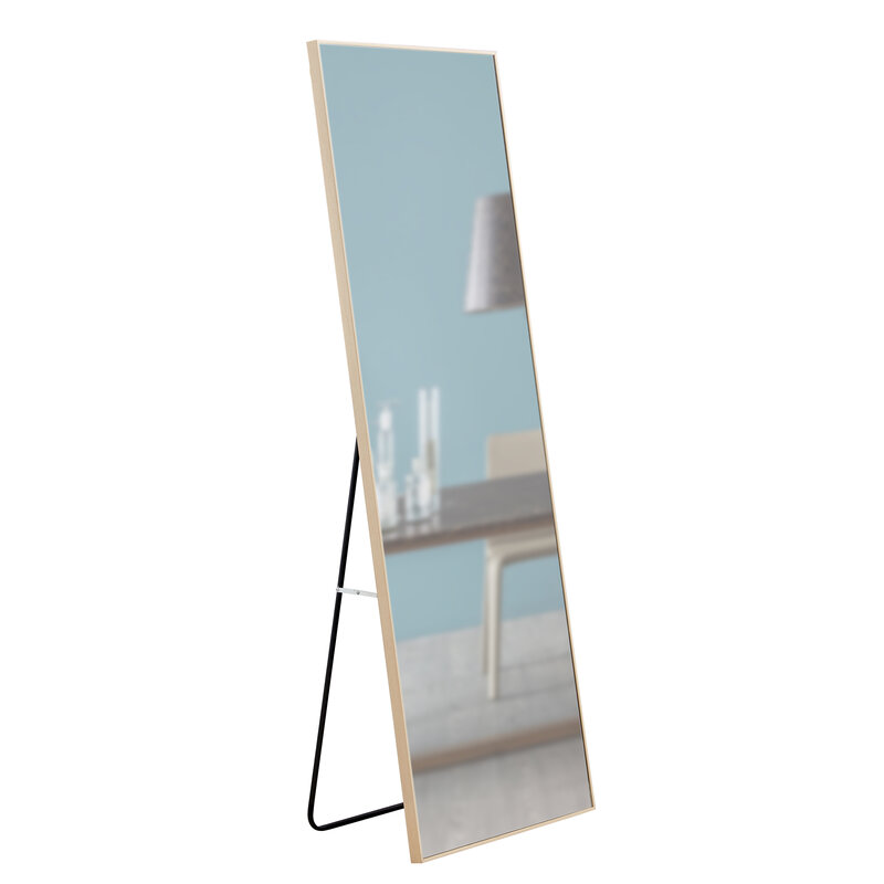 65in.L X 23 Inch W Massief Houten Frame Full-Length Spiegelspiegel, Decoratieve Spiegel, Vloerspiegel, Aan De Muur Gemonteerd