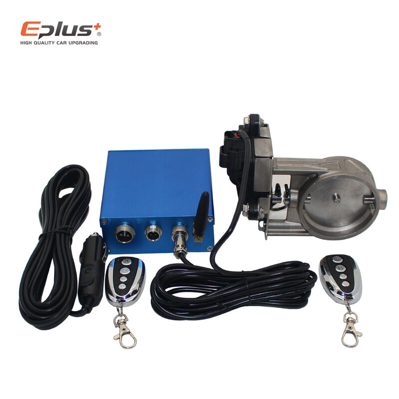 Комплект электронных клапанов для выхлопной трубы автомобиля EPLUS, универсальный многоугольный режим 51, 63, 76 мм, пульт дистанционного управления