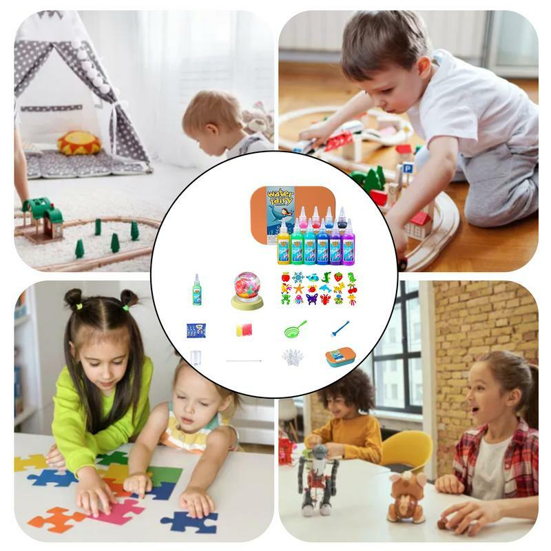 Colorido 3D Água Gel Kit para Crianças, Brinquedo Artesanal, DIY, Criatura Vida Marinha, Criativo Favores Do Partido, Educacional