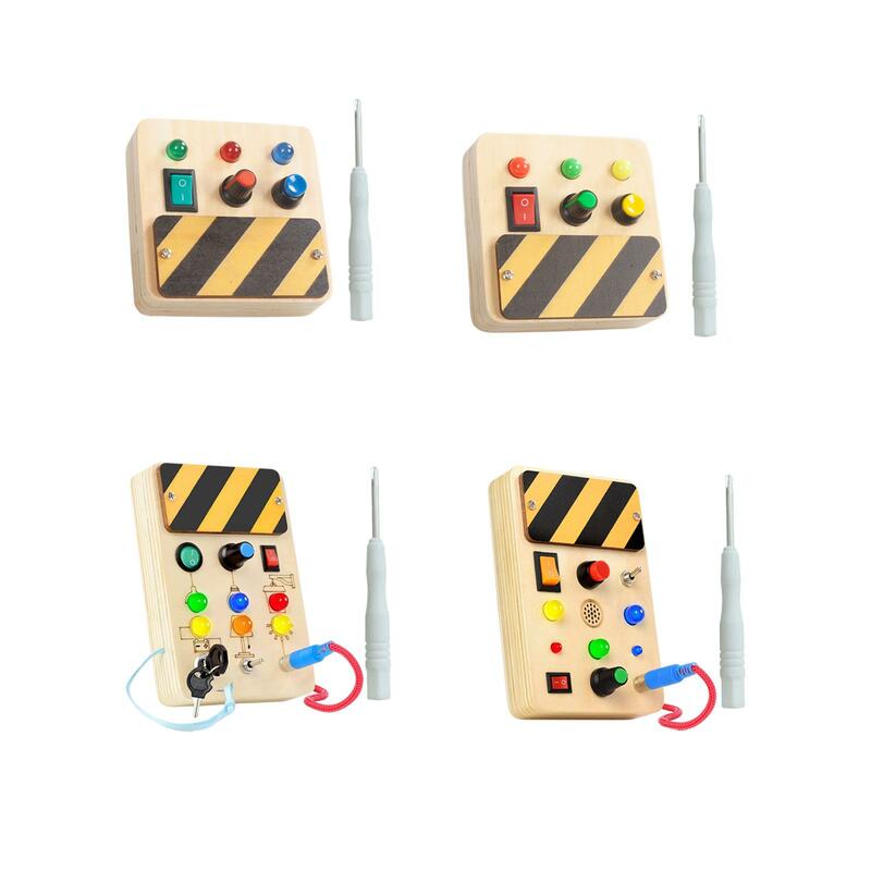 Toddlers Busy Board Lights Switch Toy Learning Game giocattolo da viaggio per celebrazioni in età prescolare attività per l'asilo bambini
